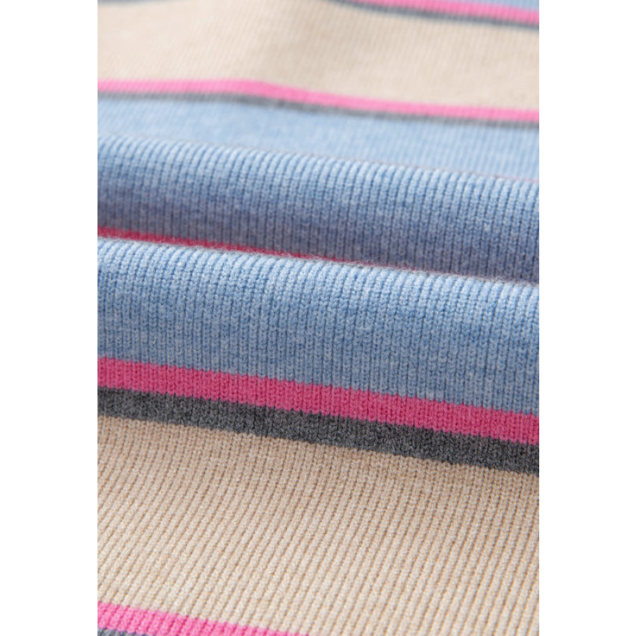 Johnny Collar Long Sleeve Stripe Sweater Apparel and Accessories