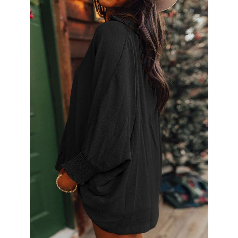 Johnny Collar Three-Quarter Sleeve Blouse Apparel and Accessories