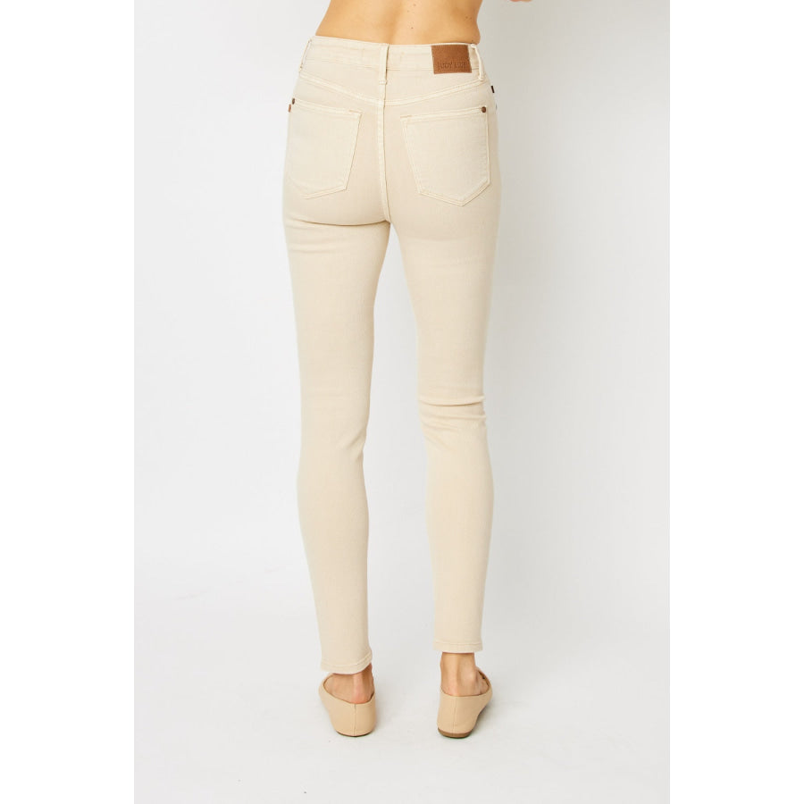 Judy Blue Full Size Garment Dyed Tummy Control Skinny Jeans Apparel and Accessories