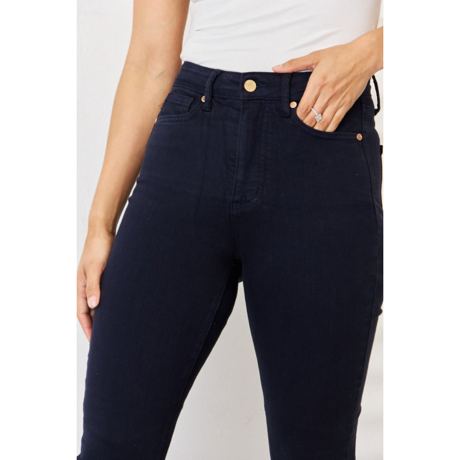 Judy Blue Full Size Garment Dyed Tummy Control Skinny Jeans Apparel and Accessories