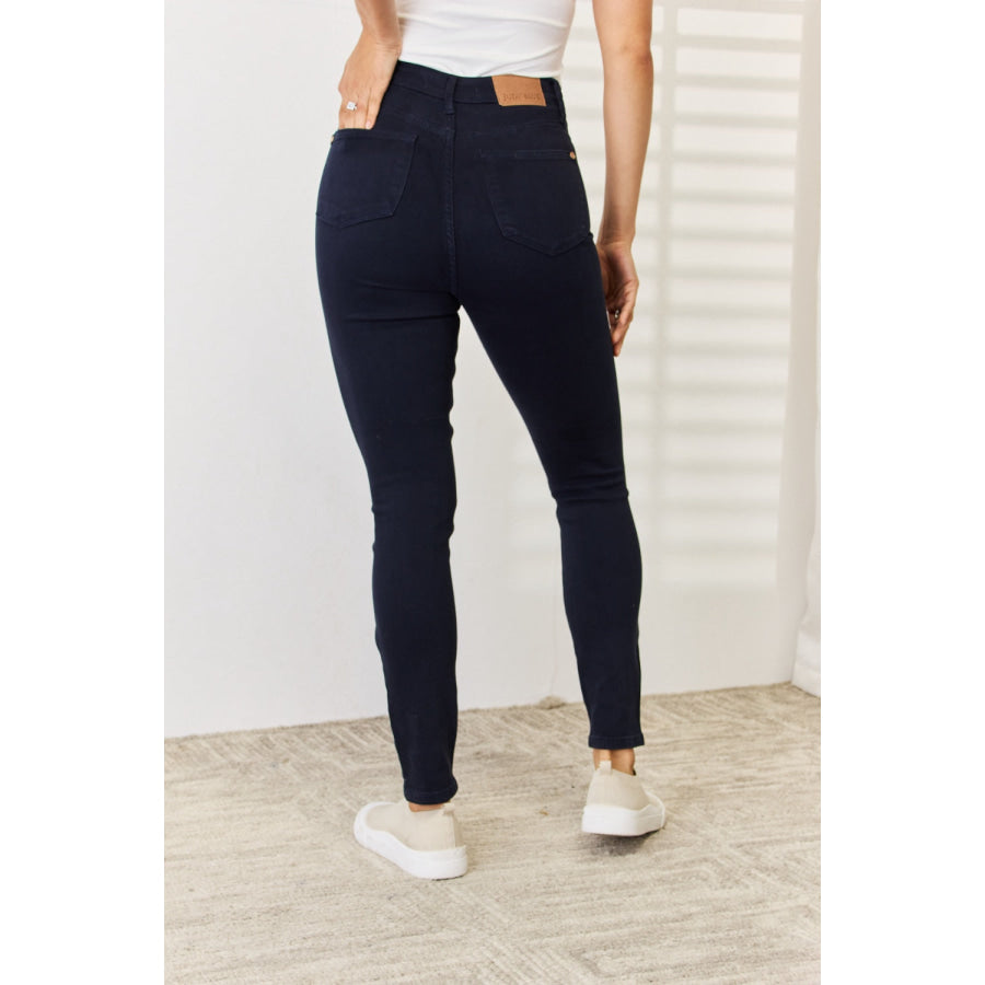 Judy Blue Full Size Garment Dyed Tummy Control Skinny Jeans Apparel and Accessories