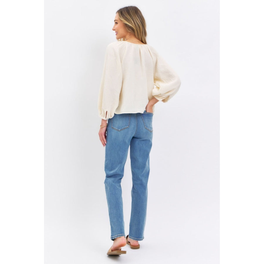 Judy Blue Full Size High Waist Straight Jeans Apparel and Accessories