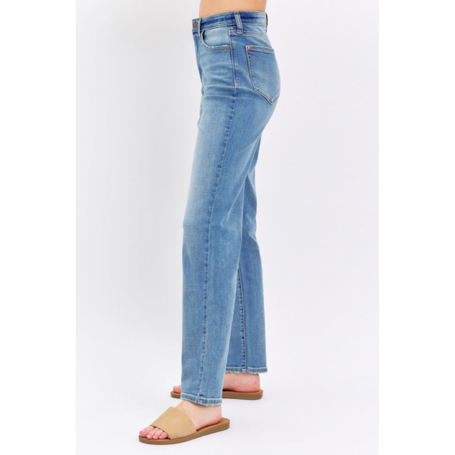 Judy Blue Full Size High Waist Straight Jeans Apparel and Accessories