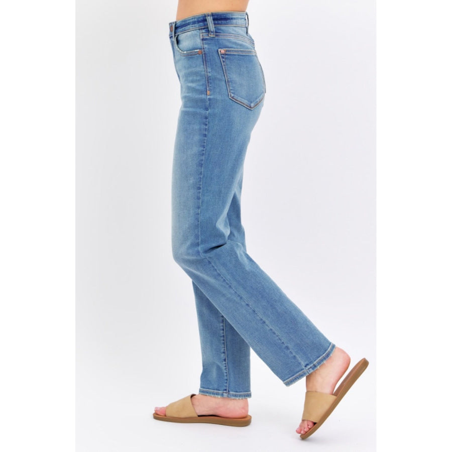 Judy Blue Full Size High Waist Straight Jeans Apparel and Accessories