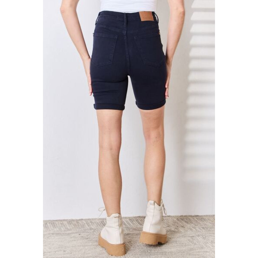 Judy Blue Full Size High Waist Tummy Control Bermuda Shorts Apparel and Accessories