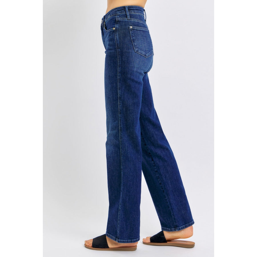 Judy Blue Full Size High Waist Tummy Control Straight Jeans Apparel and Accessories