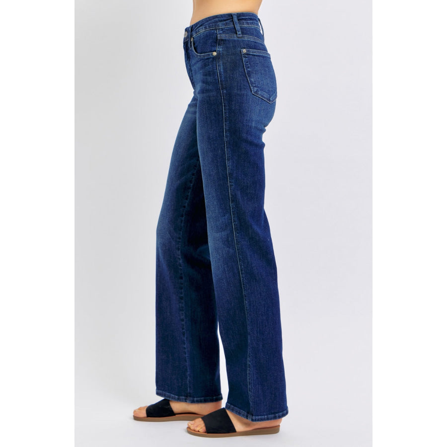 Judy Blue Full Size High Waist Tummy Control Straight Jeans Apparel and Accessories