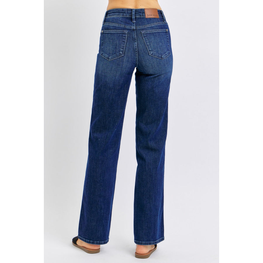 Judy Blue Full Size High Waist Tummy Control Straight Jeans Apparel and Accessories