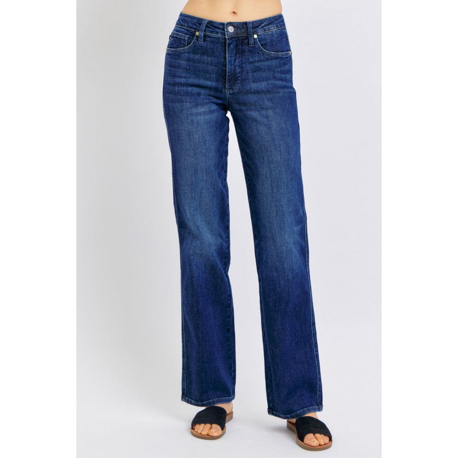 Judy Blue Full Size High Waist Tummy Control Straight Jeans Apparel and Accessories