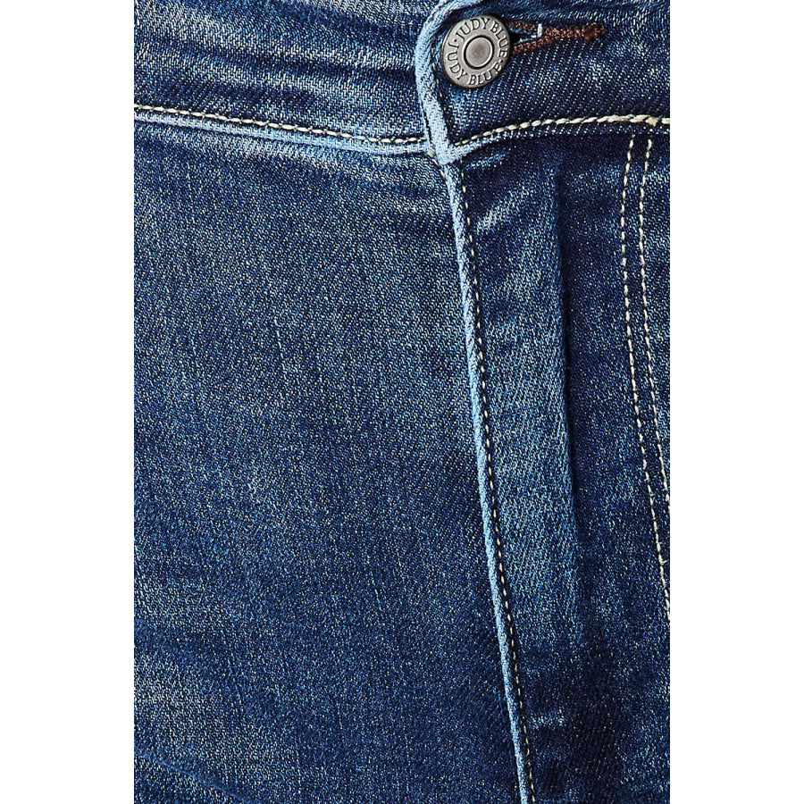 Judy Blue Full Size Mid Rise Hand Sand & Destroy Bootcut Jeans Apparel and Accessories