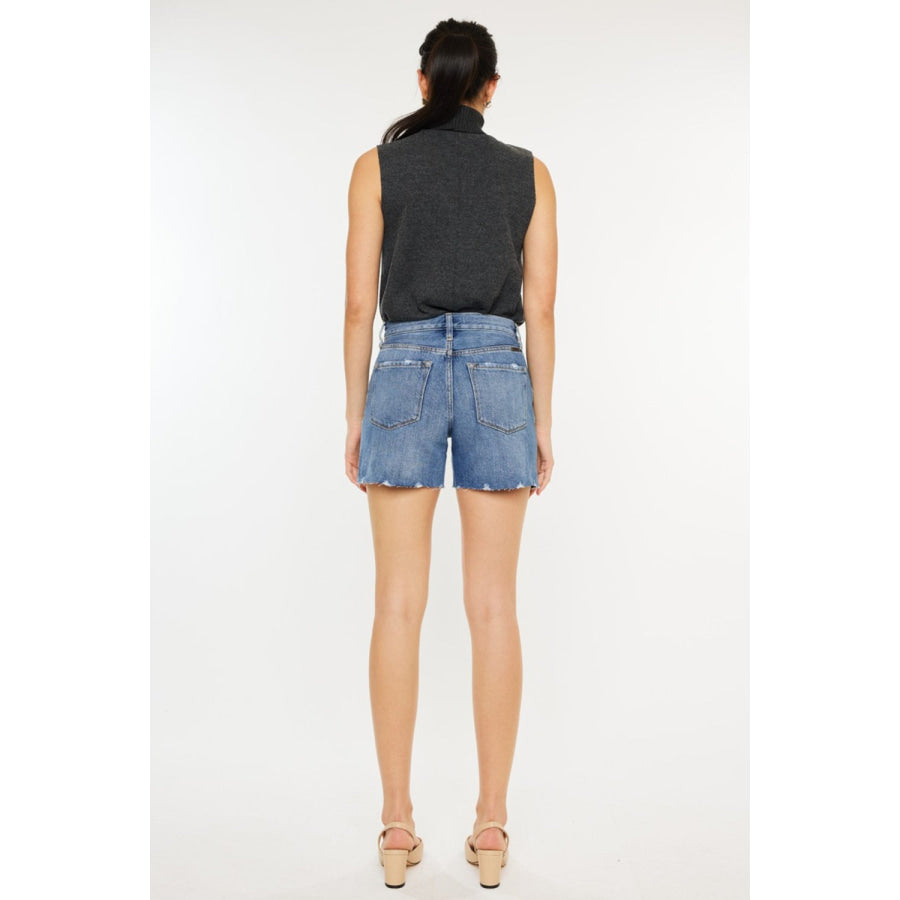 Kancan Distressed High Waist Denim Shorts Medium / 3 Apparel and Accessories