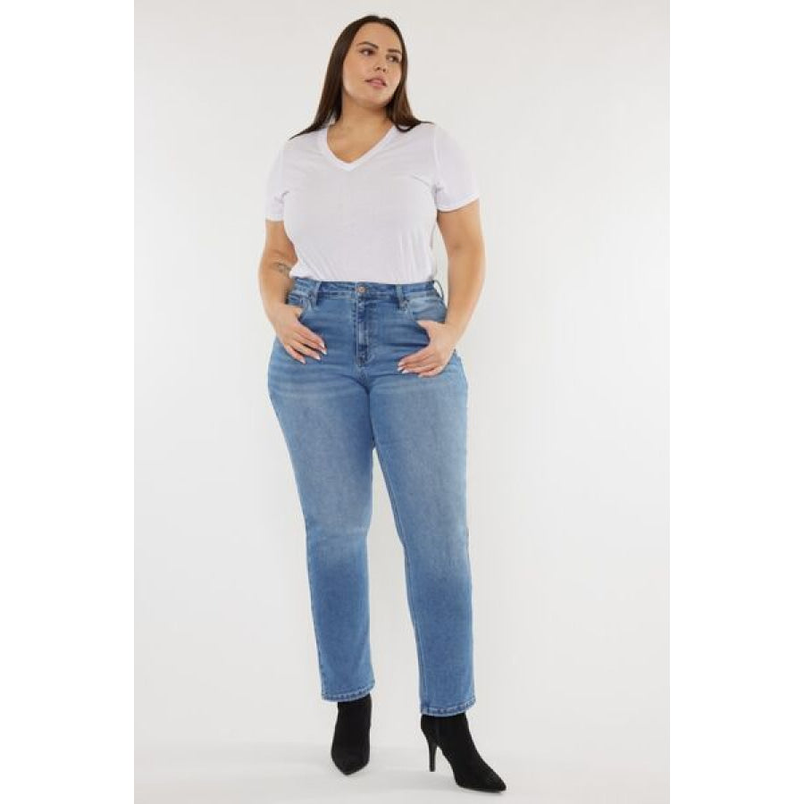 Kancan Full Size Cat’s Whiskers High Waist Jeans Apparel and Accessories