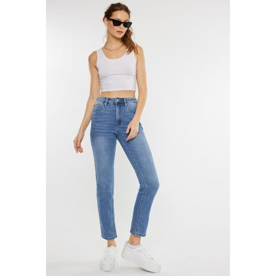 Kancan Full Size Cat’s Whiskers High Waist Jeans Apparel and Accessories