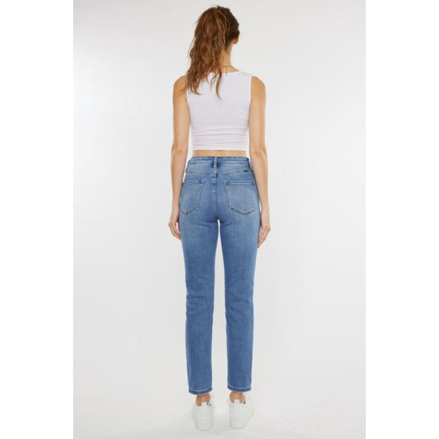 Kancan Full Size Cat’s Whiskers High Waist Jeans Apparel and Accessories