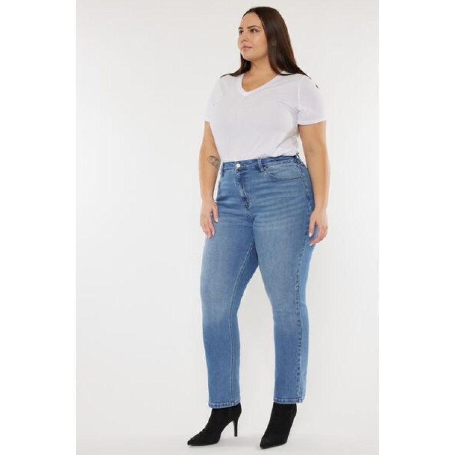 Kancan Full Size Cat’s Whiskers High Waist Jeans Apparel and Accessories