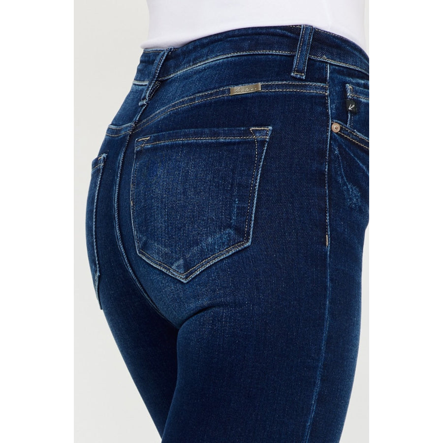 Kancan Full Size High Rise Frayed Ankle Skinny Jeans Apparel and Accessories