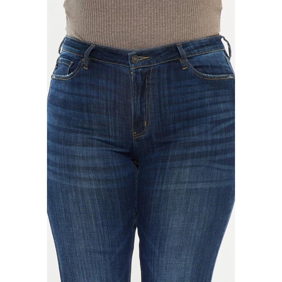 Kancan Full Size Mid Rise Flare Jeans Apparel and Accessories