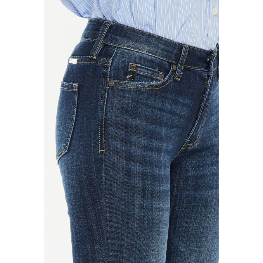 Kancan Full Size Mid Rise Flare Jeans Apparel and Accessories