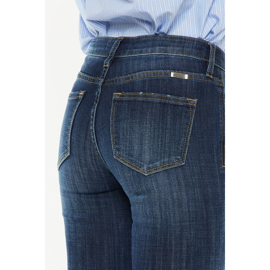 Kancan Full Size Mid Rise Flare Jeans Apparel and Accessories