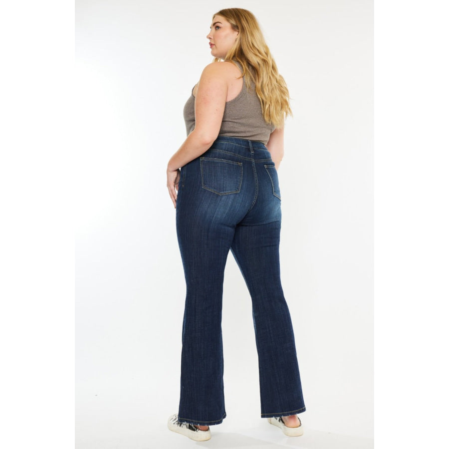 Kancan Full Size Mid Rise Flare Jeans Apparel and Accessories
