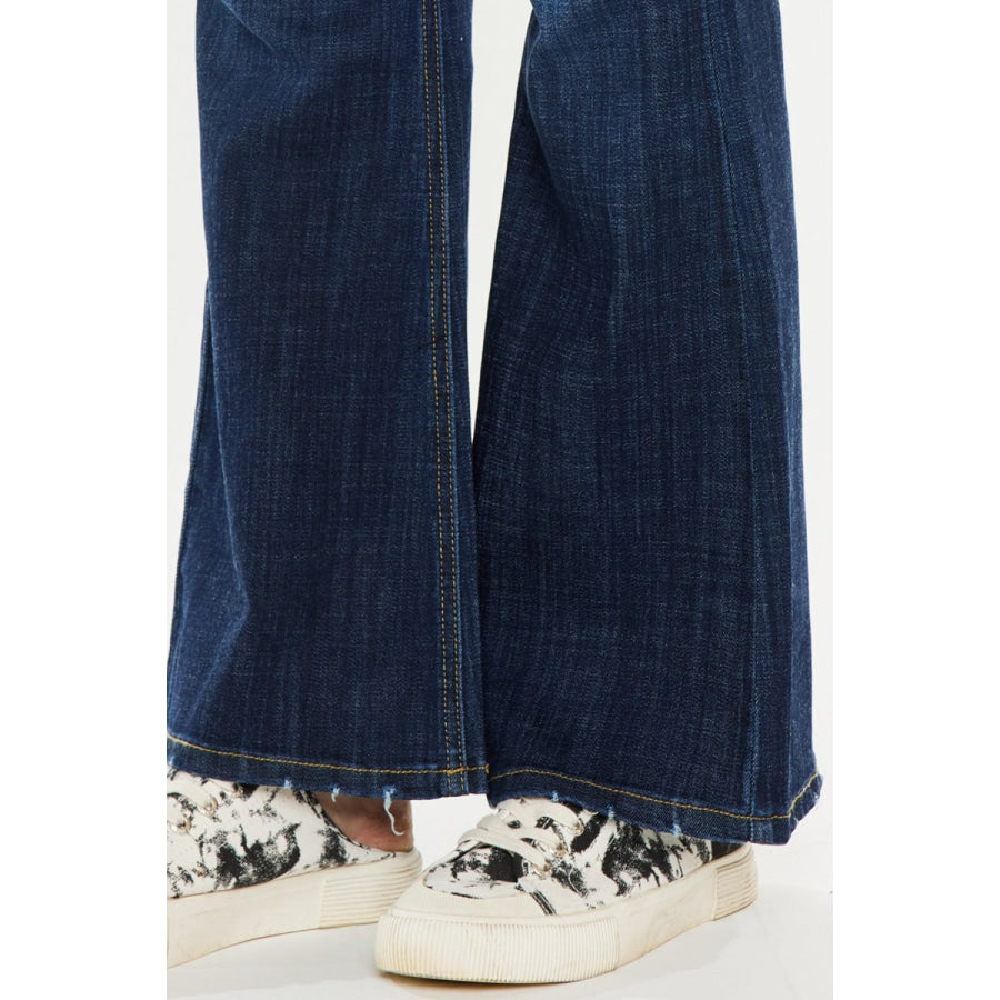 Kancan Full Size Mid Rise Flare Jeans Apparel and Accessories