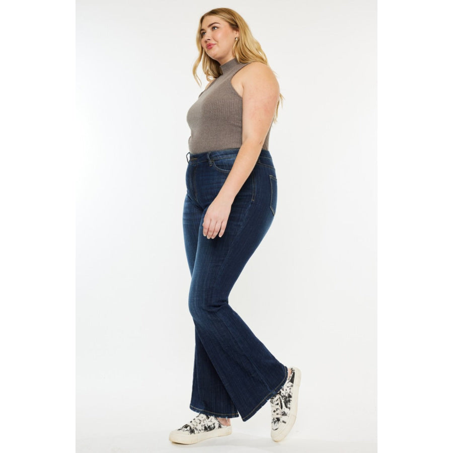 Kancan Full Size Mid Rise Flare Jeans Apparel and Accessories