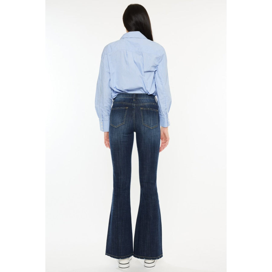 Kancan Full Size Mid Rise Flare Jeans Apparel and Accessories