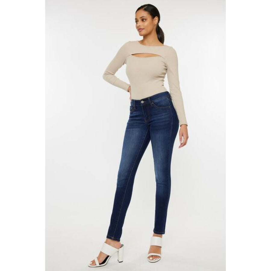 Kancan Mid Rise Gradient Skinny Jeans Apparel and Accessories