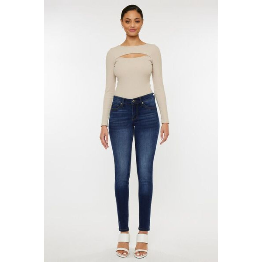 Kancan Mid Rise Gradient Skinny Jeans Apparel and Accessories