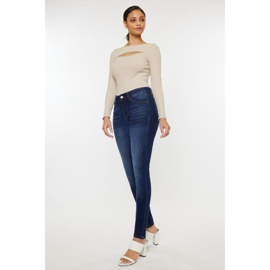 Kancan Mid Rise Gradient Skinny Jeans Apparel and Accessories