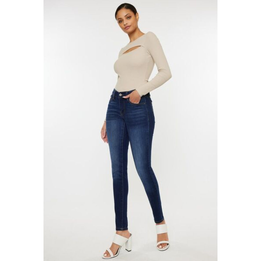 Kancan Mid Rise Gradient Skinny Jeans Apparel and Accessories