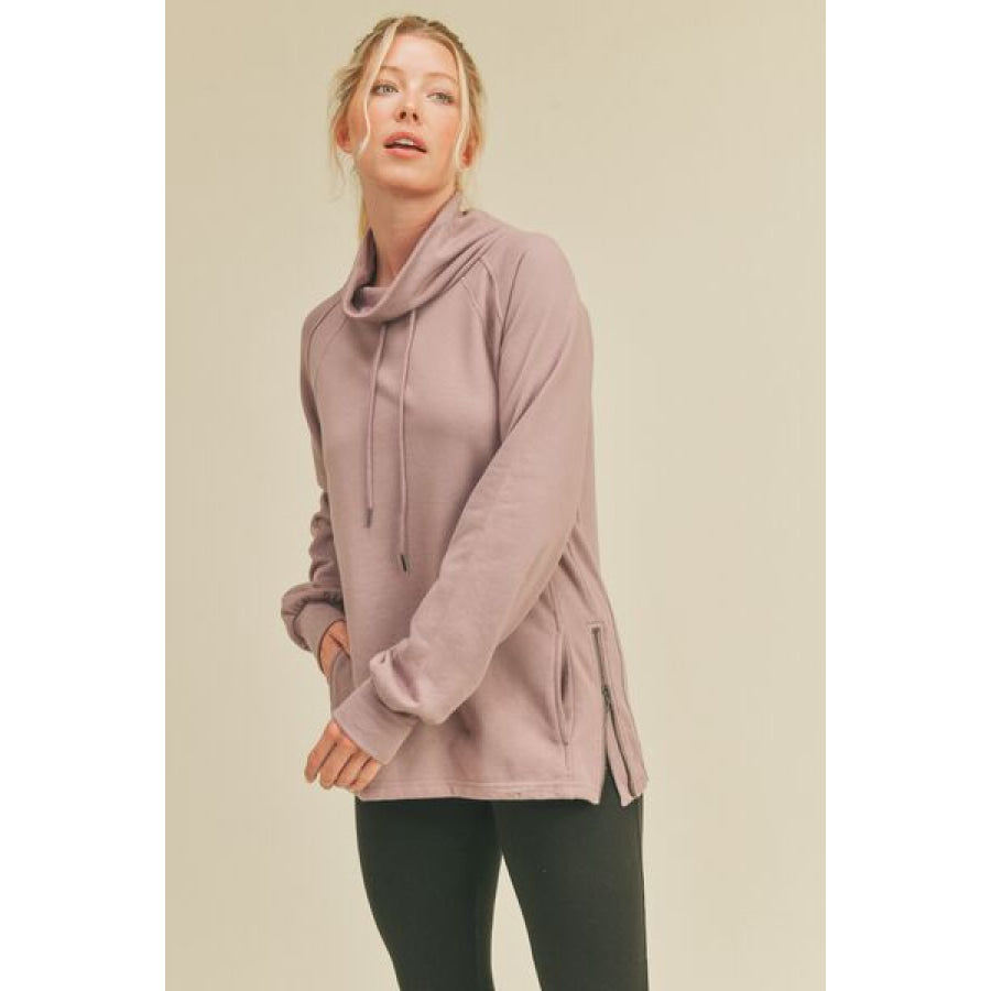 Kimberly C Drawstring Side Zip Sweatshirt Apparel and Accessories