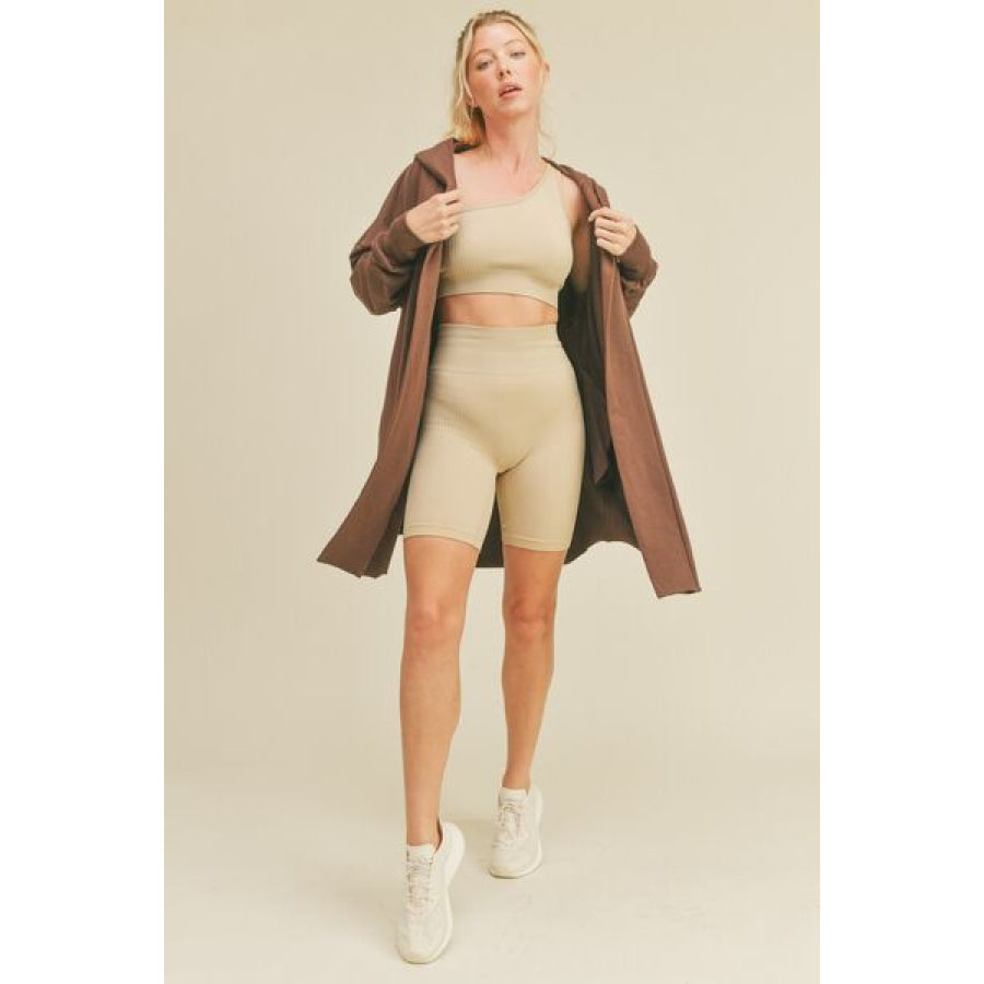 Kimberly C Open Front Longline Hooded Cardigan Apparel and Accessories