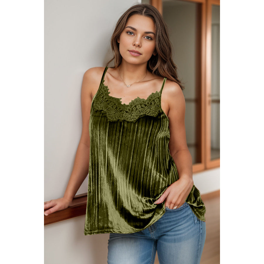 Lace Detail Scoop Neck Cami Apparel and Accessories