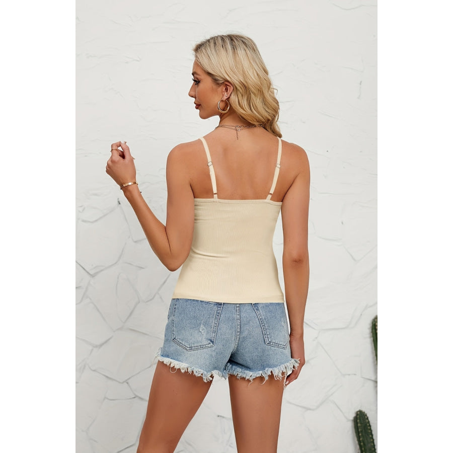 Lace Detail Scoop Neck Cami Apparel and Accessories