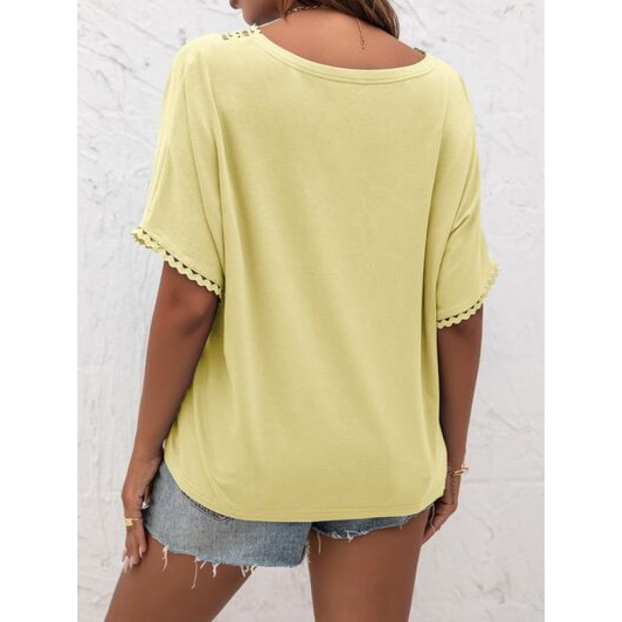 Lace Detail V - Neck T - Shirt Apparel and Accessories