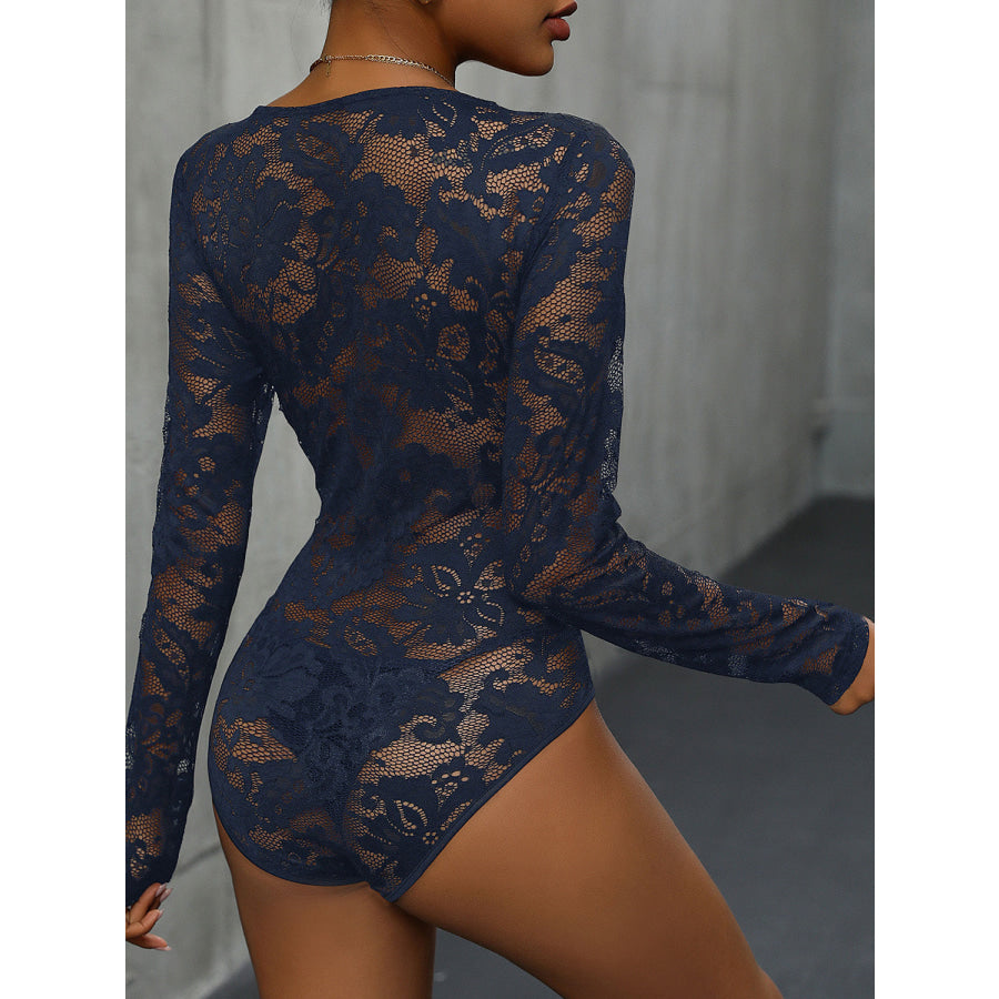 Lace Long Sleeve Bodysuit Apparel and Accessories