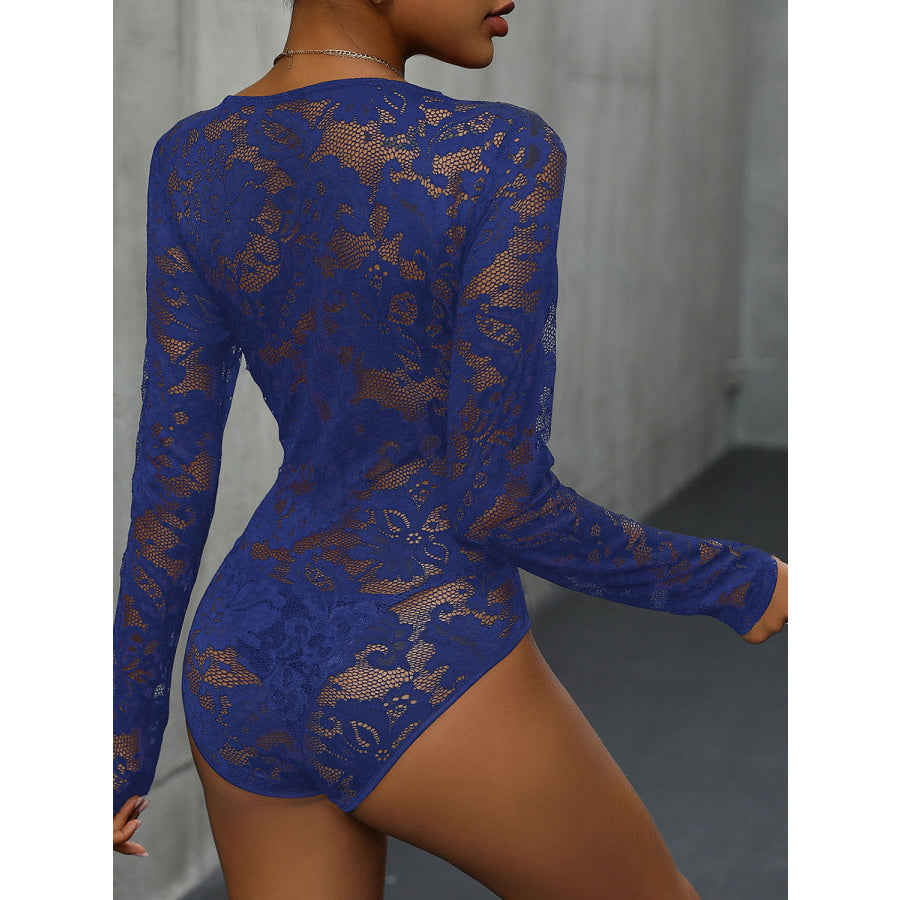 Lace Long Sleeve Bodysuit Apparel and Accessories