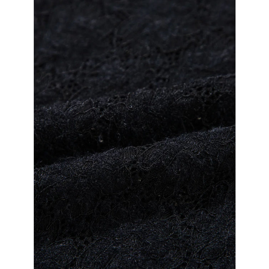 Lace Mock Neck Long Sleeve T-Shirt Apparel and Accessories