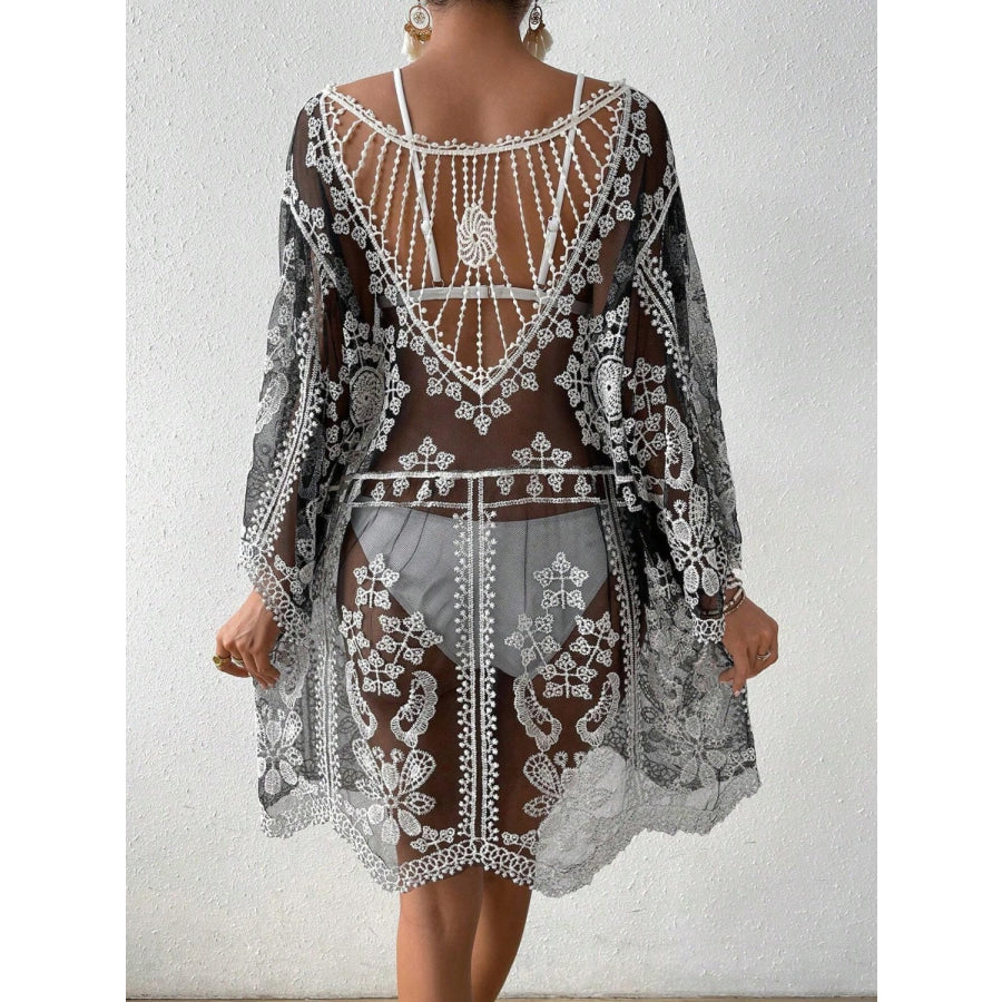 Lace Round Neck Cover-Up Apparel and Accessories