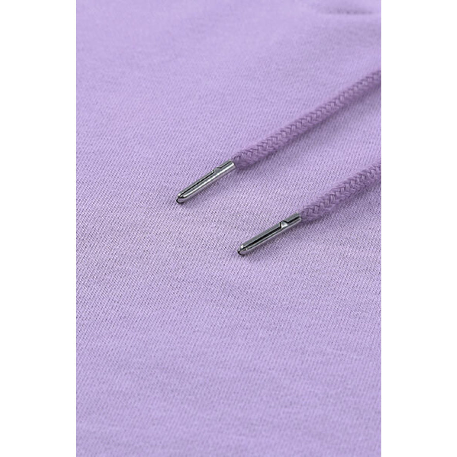 Lace - Up Dropped Shoulder Hoodie Apparel and Accessories