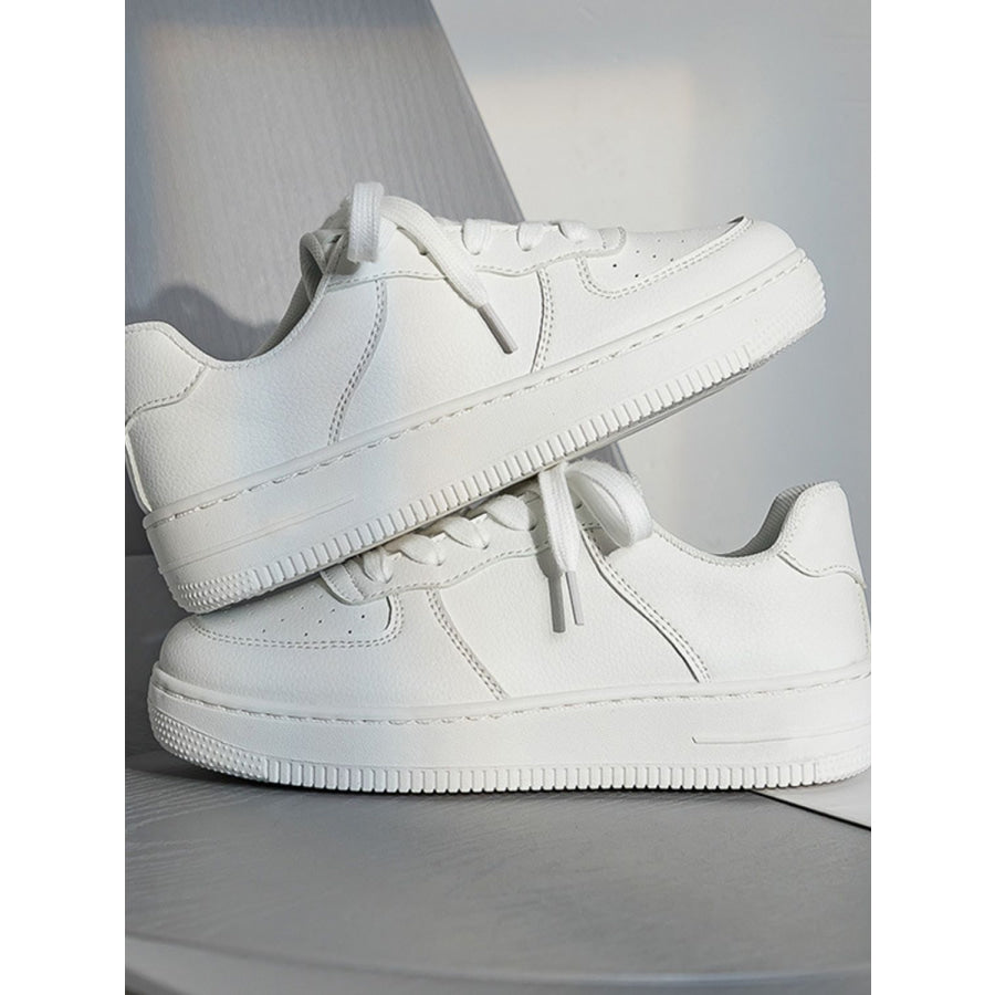 Lace Up Round Toe Platform Shoes Apparel and Accessories