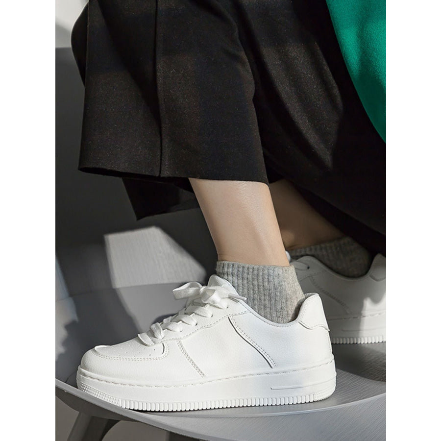 Lace Up Round Toe Platform Shoes Apparel and Accessories