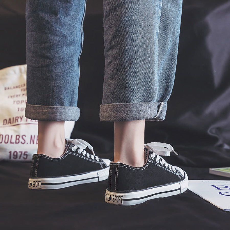 Lace Up Round Toe Sneakers Apparel and Accessories