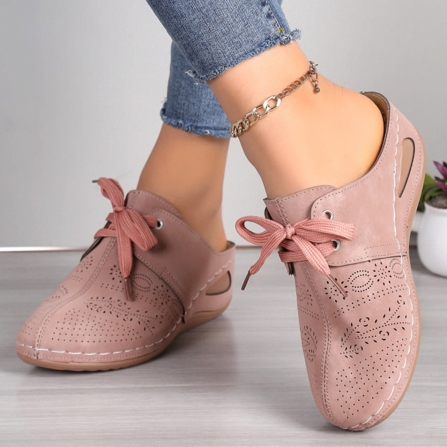 Lace-Up Round Toe Wedge Sandals Apparel and Accessories