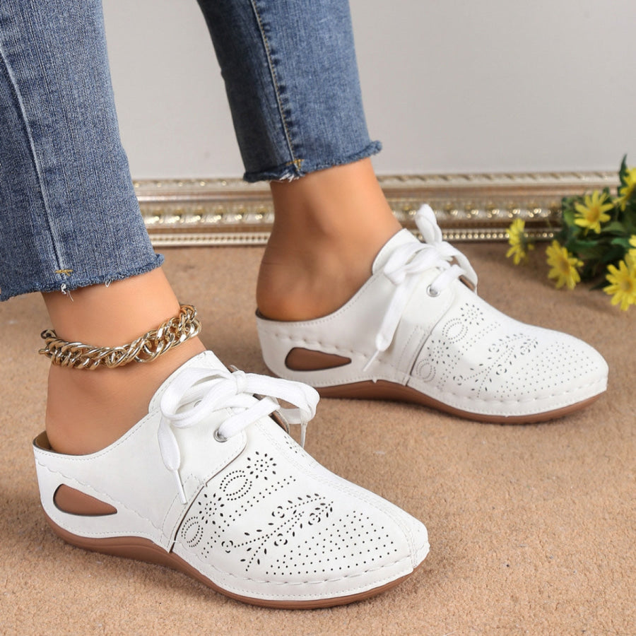 Lace-Up Round Toe Wedge Sandals Apparel and Accessories