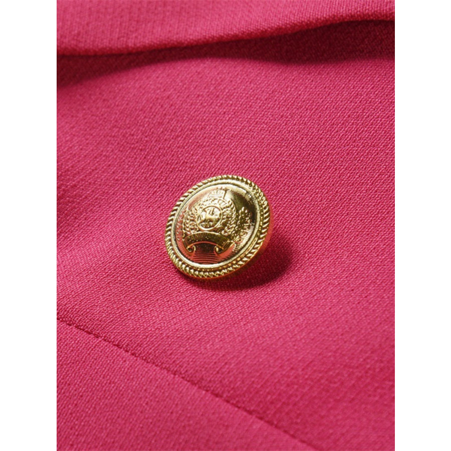 Lapel Collar Long Sleeve Blazer Apparel and Accessories