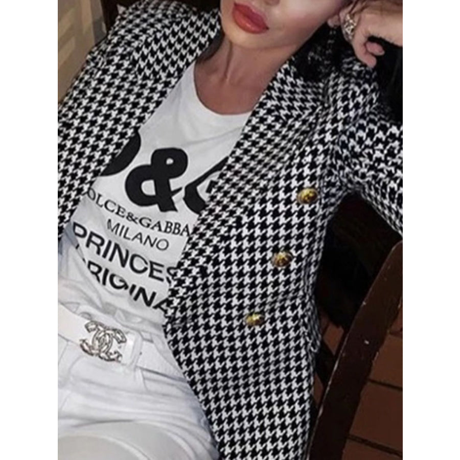 Lapel Collar Long Sleeve Blazer Apparel and Accessories