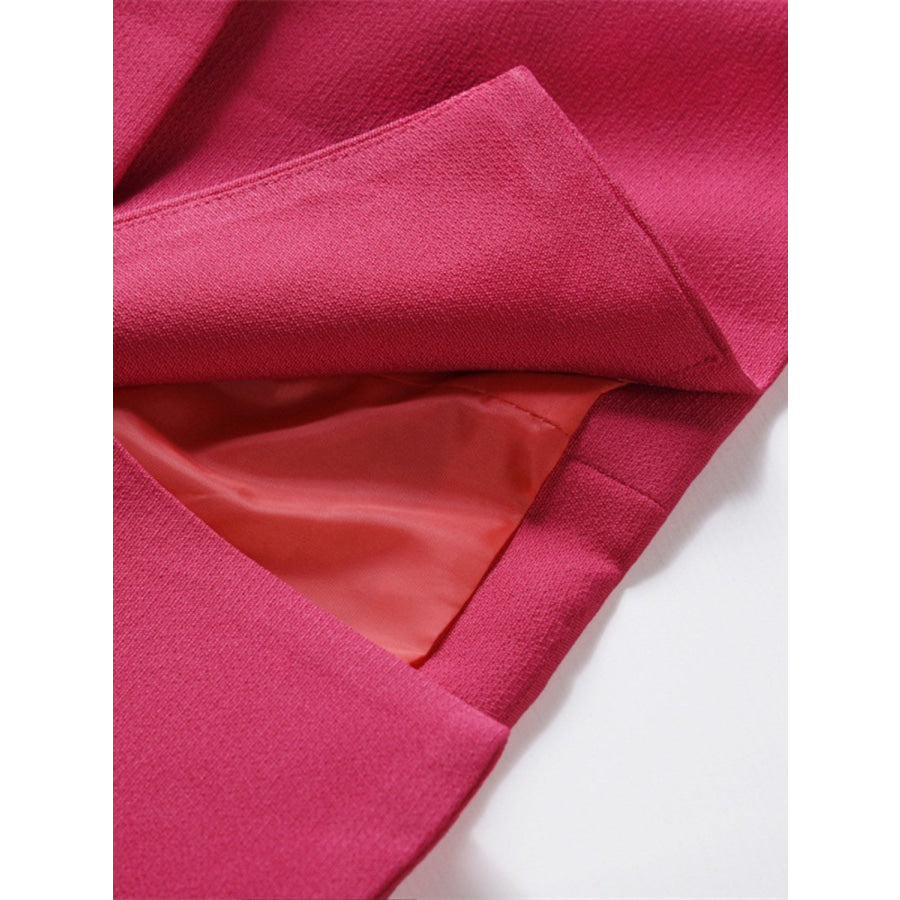 Lapel Collar Long Sleeve Blazer Apparel and Accessories