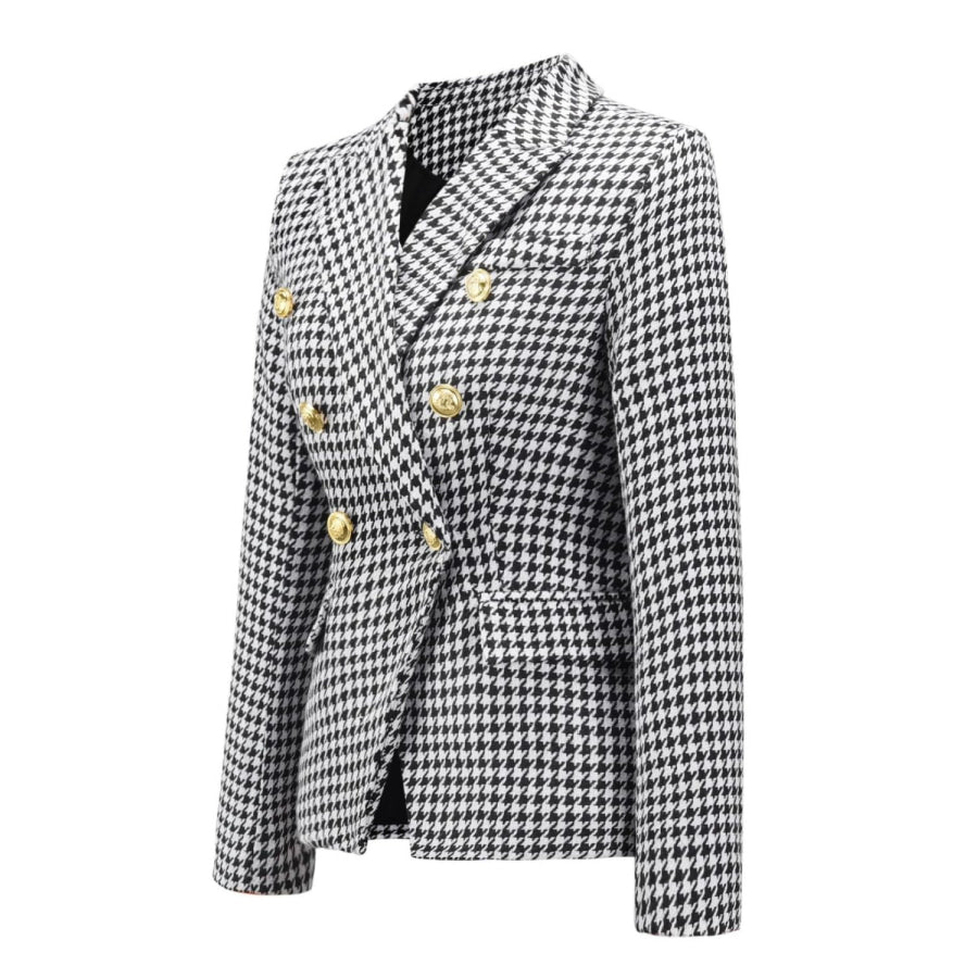Lapel Collar Long Sleeve Blazer Apparel and Accessories